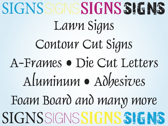 Signage and sign printing